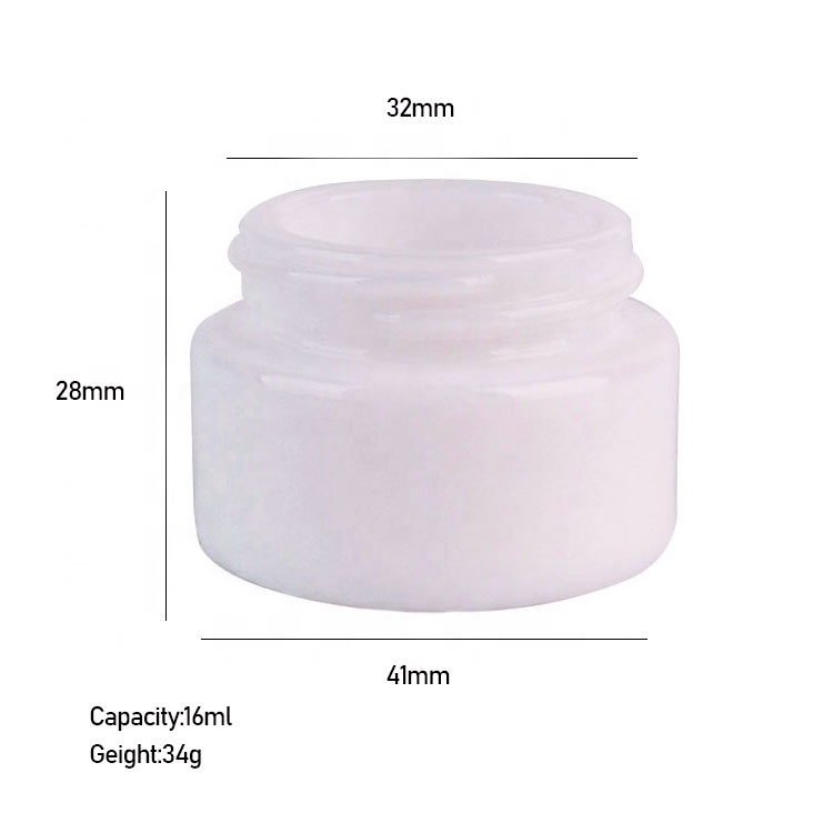 high quality 15ml white porcelain glass jar with inner liners and lids for cosmetic porcelain cream jar