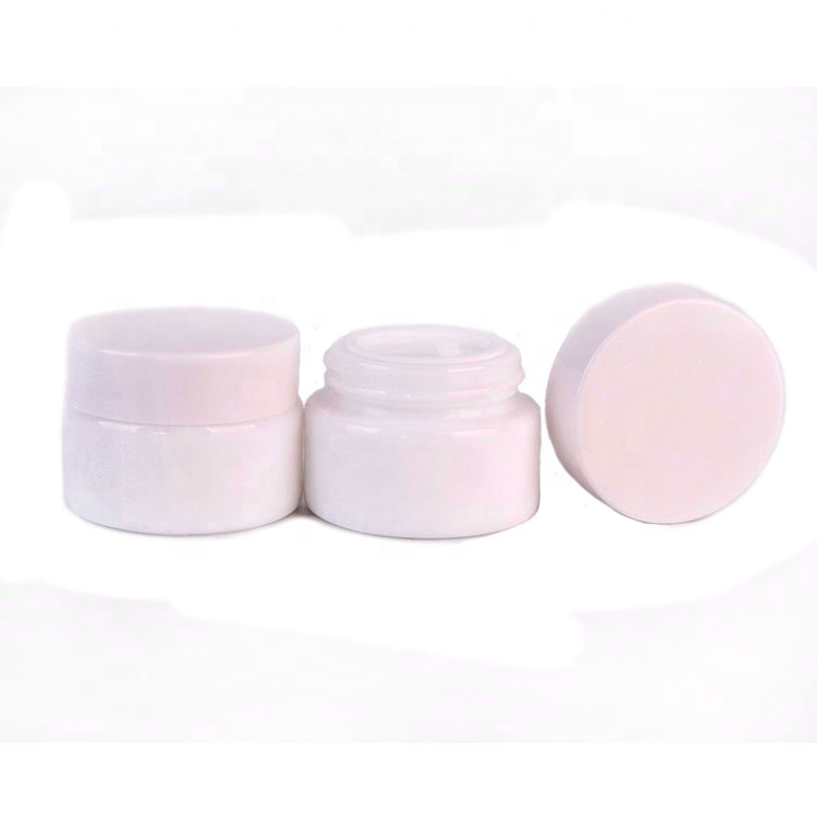 high quality 15ml white porcelain glass jar with inner liners and lids for cosmetic porcelain cream jar