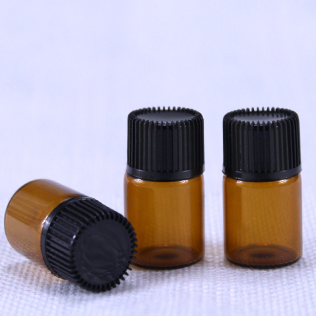 high quality 1ml 2ml 3ml 5ml small perfume glass sample bottle 1/4 dram 5/8 Dram 1 ml 2ml Amber Glass Vial