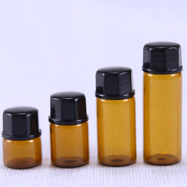 high quality 1ml 2ml 3ml 5ml small perfume glass sample bottle 1/4 dram 5/8 Dram 1 ml 2ml Amber Glass Vial