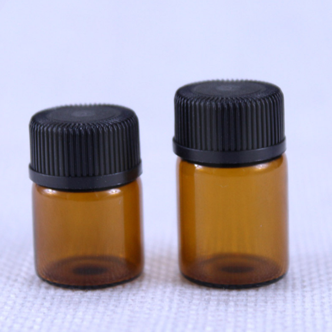 high quality 1ml 2ml 3ml 5ml small perfume glass sample bottle 1/4 dram 5/8 Dram 1 ml 2ml Amber Glass Vial