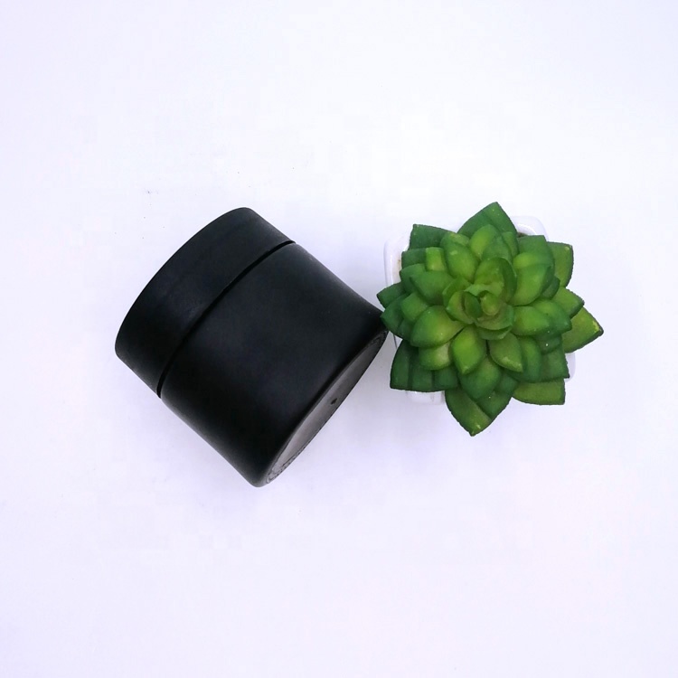 high quality 1oz 2oz 3oz 4oz 5oz 8oz matte black glass CR jar with smooth child resistant plastic lid for weed CBD flower VC VE