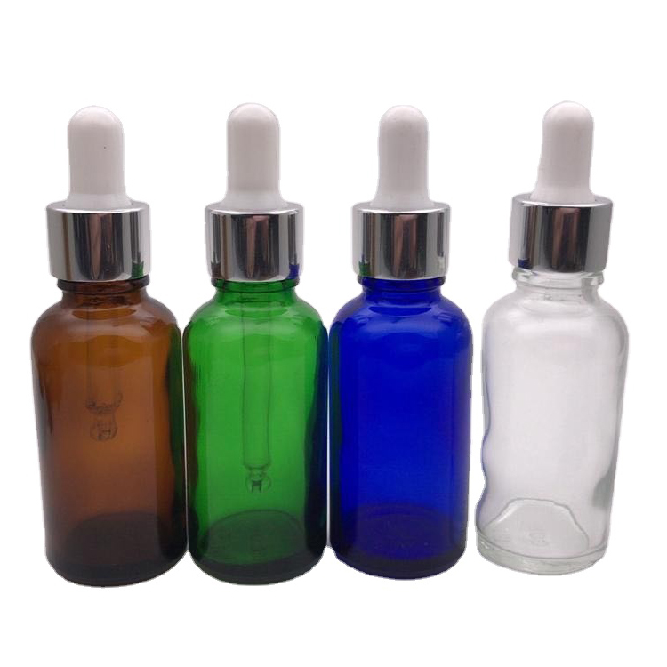 high quality 30 ml amber glass bottles with droppers wholesale empty frost glass bottle dropper with gold black pippete