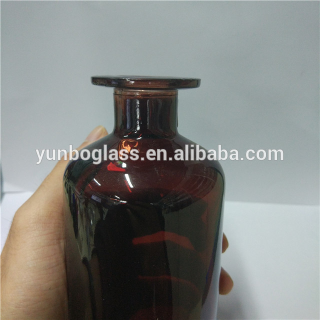 high quality 300ml amber perfumer reed diffuser bottle glass