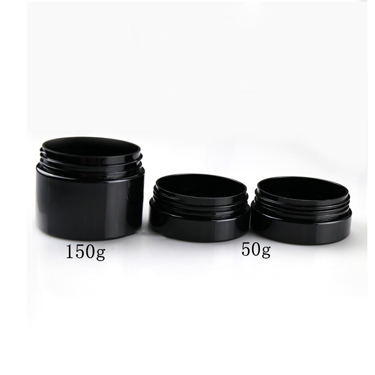 high quality 30g 50g 80g 100g 120g 150g 250g 8 oz 250ml 30ml 50ml 80ml 100ml empty pet black plastic jar for tooth powder