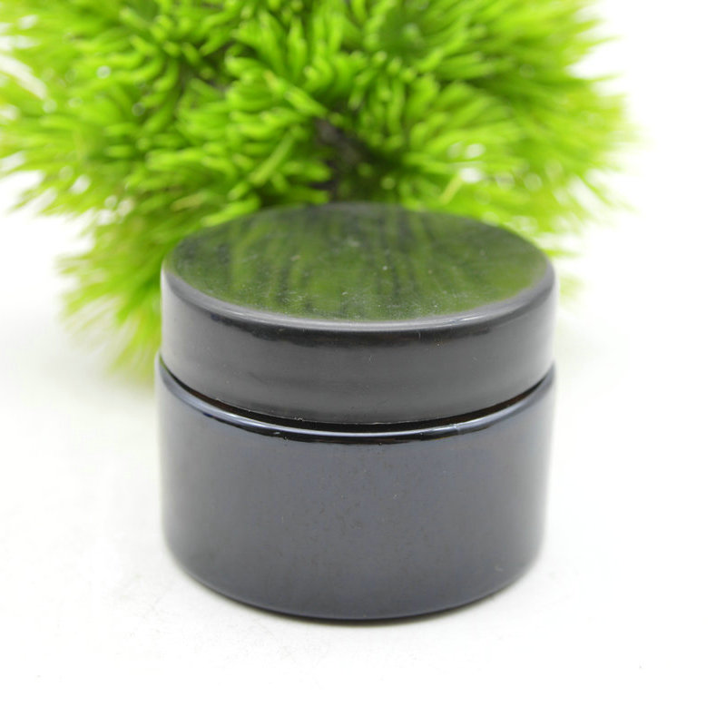 high quality 30ml amber Glass Cosmetic Jars with black Screw Cap