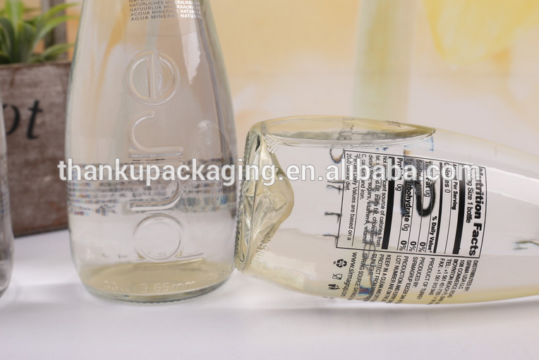 high quality 330ml evian glass bottle for beverage,water and spirit