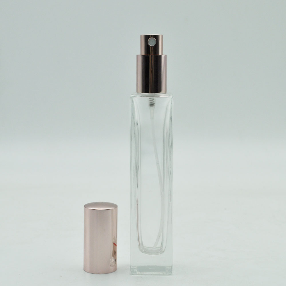 high quality 50 ml 100ml square clear glass cosmetic packaging spray perfume bottle