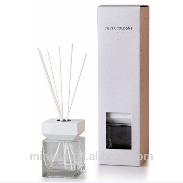 high quality 50ml 100ml 125ml 200ml wood cap reed diffuser set square glass perfume bottle