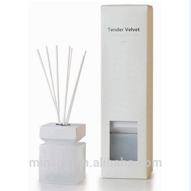 high quality 50ml 100ml 125ml 200ml wood cap reed diffuser set square glass perfume bottle
