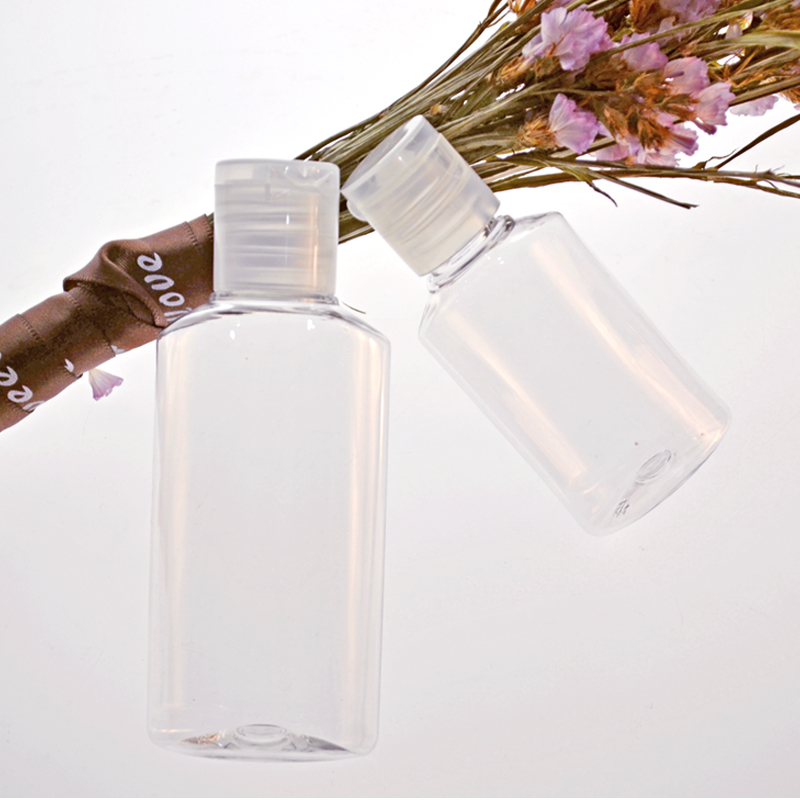 high quality PET 60 ml flip top cap 60ml plastic lotion cosmetic squeeze bottle