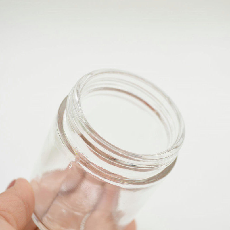 high quality and low price transparent round glass candle jar with aluminium lid