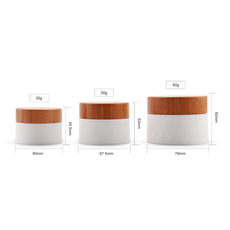 high quality bamboo lid cosmetic plastic pp jar packaging