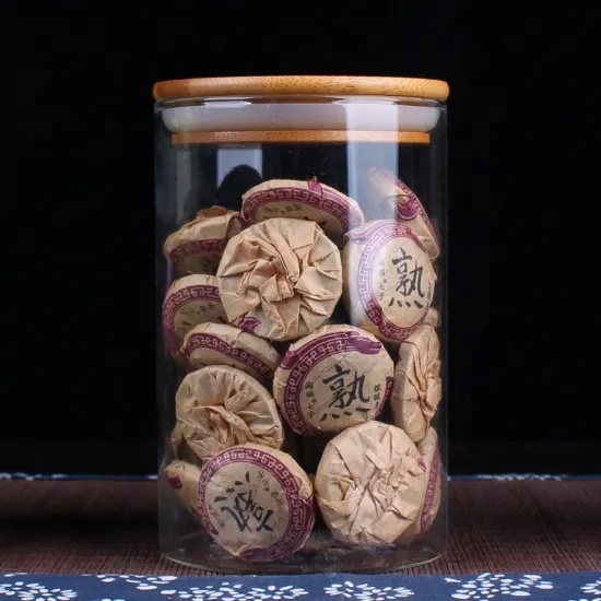 high quality borosilicate glass storage jar with bamboo lid