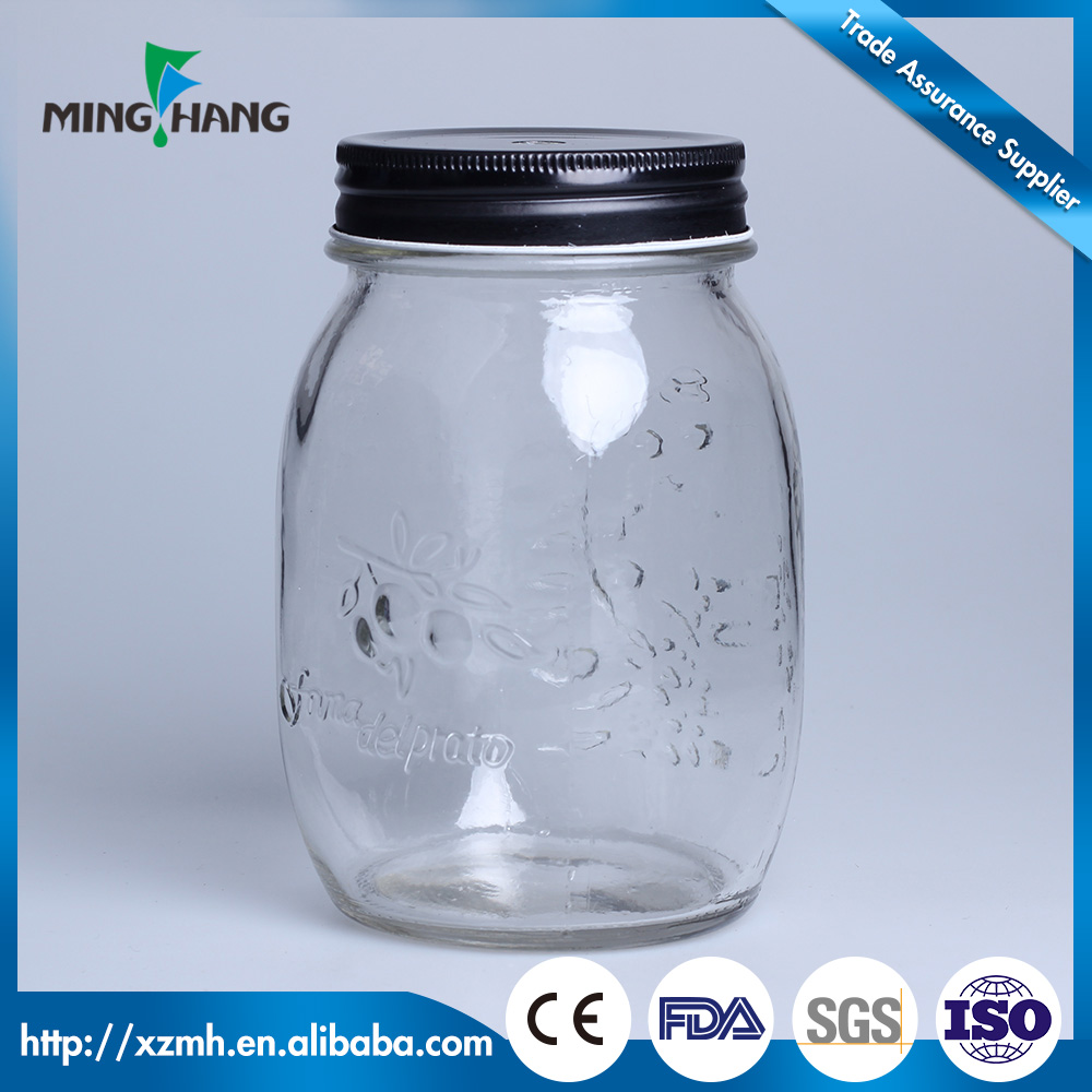 high quality china factory direct sale 750ml mason glass jar with tin cap