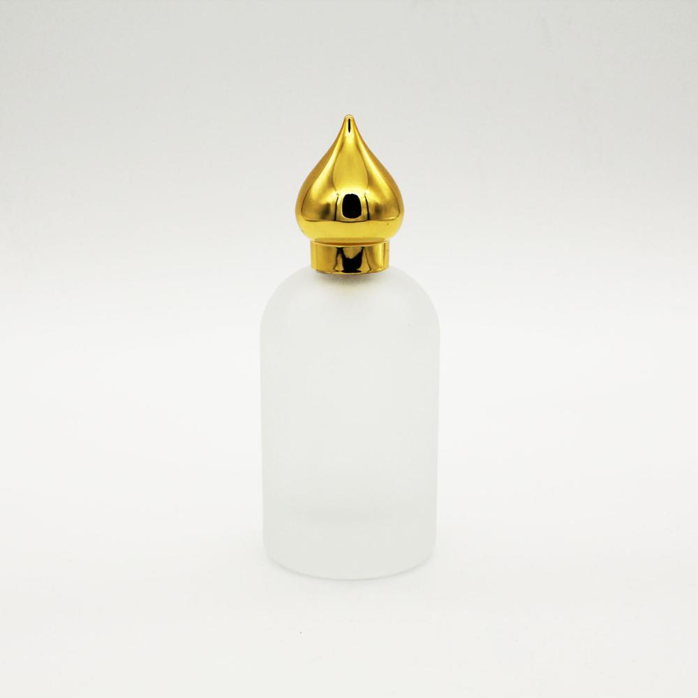 high quality clear empty frosted matte coating custom design 100ml glass perfume bottle