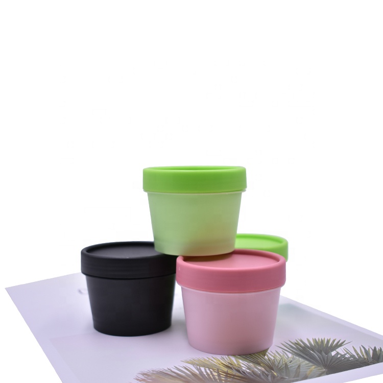 high quality colorful 100g 100ml empty black clay jar luxury cosmetic pp body ice cream jar
