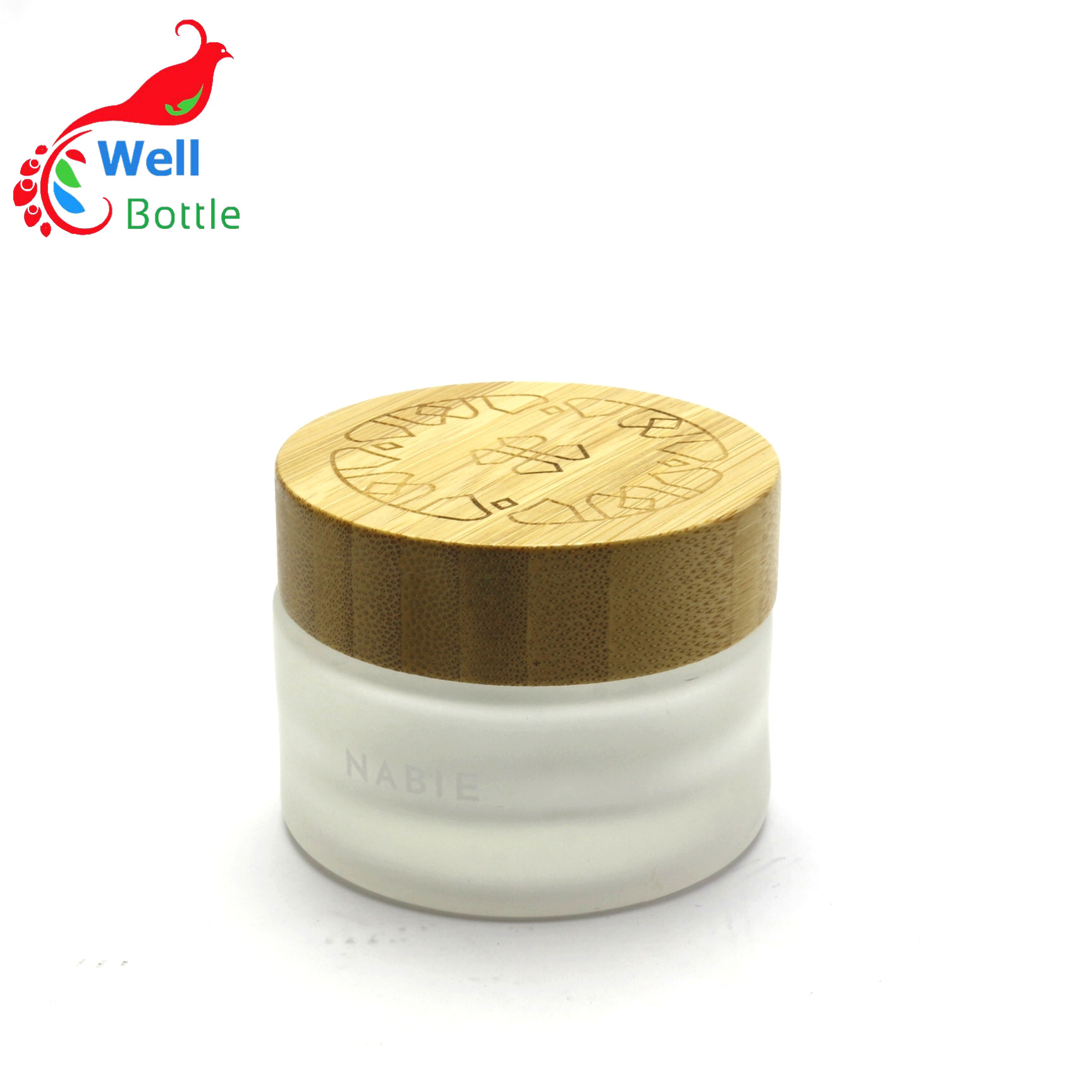 high quality cosmetic cream Glass Jars with wooden lid BJ-075RL