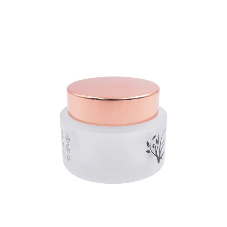 high quality cosmetic packaging 15g 30g 50g empty cosmetic cream frosted flat shoulder glass jar with lid