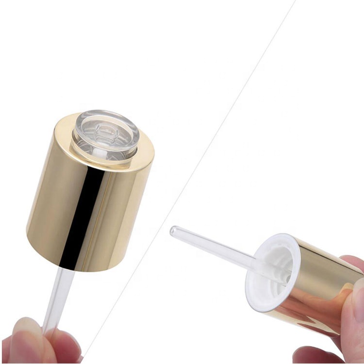 high quality creative cosmetic package clear painting serum glass bottle 30ml with clear autoroation press pump