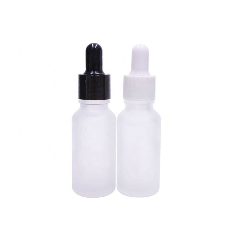high quality custom boston round bottle serum 20ml e liquid glass cosmetic bottle frosted serum bottle glass
