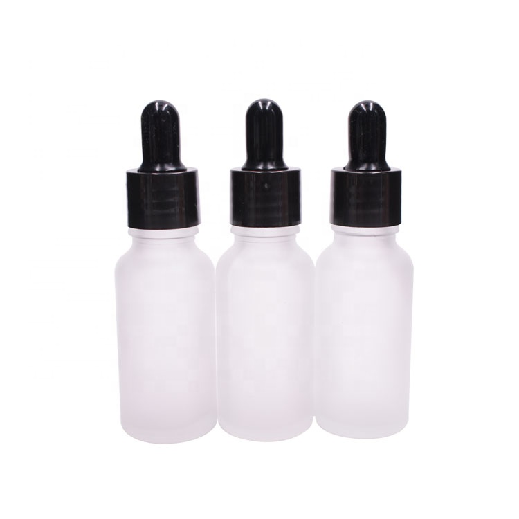 high quality custom boston round bottle serum 20ml e liquid glass cosmetic bottle frosted serum bottle glass