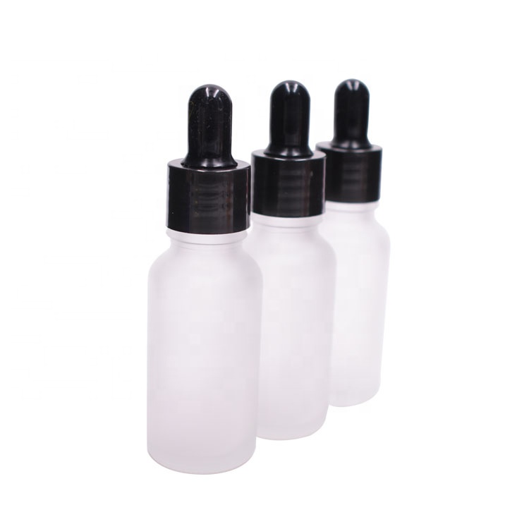 high quality custom boston round bottle serum 20ml e liquid glass cosmetic bottle frosted serum bottle glass