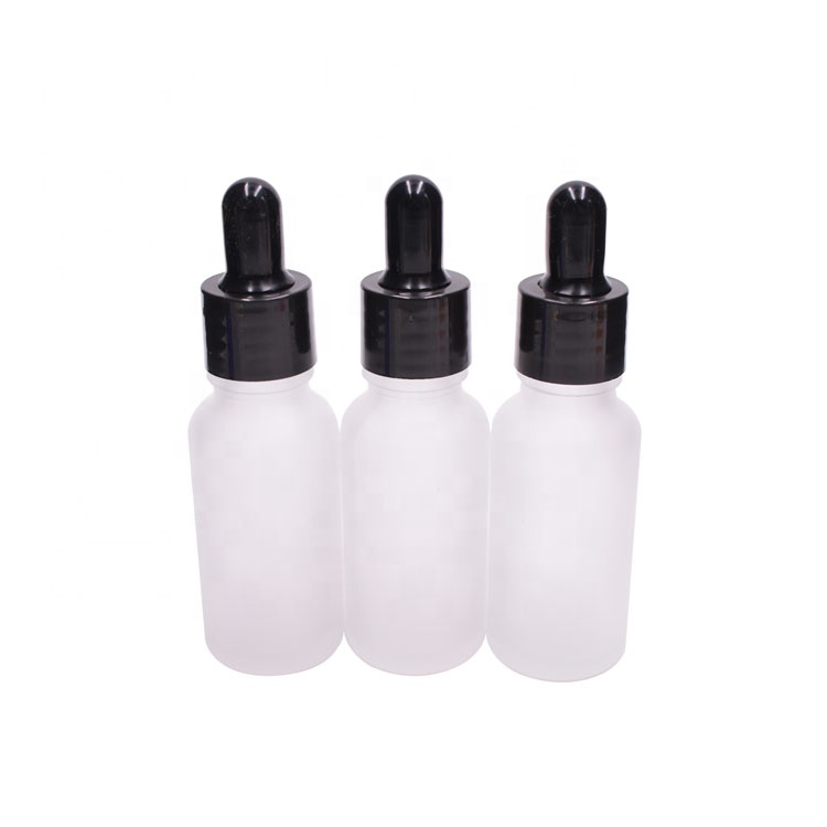 high quality custom boston round bottle serum 20ml e liquid glass cosmetic bottle frosted serum bottle glass