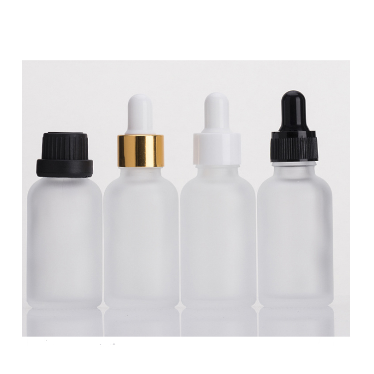 high quality customized 1oz 2oz 30ml 50ml 100ml frosted glass dropper bottle