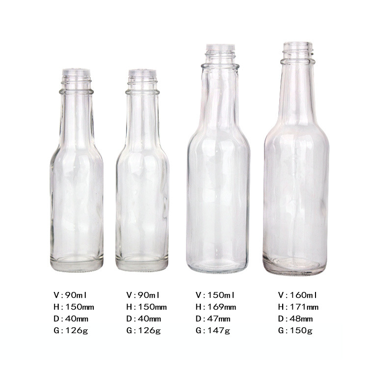 high quality empty chili hot sauce bottle glass cooking oil bottle with screw cap