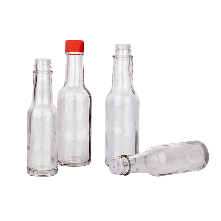 high quality empty chili hot sauce bottle glass cooking oil bottle with screw cap