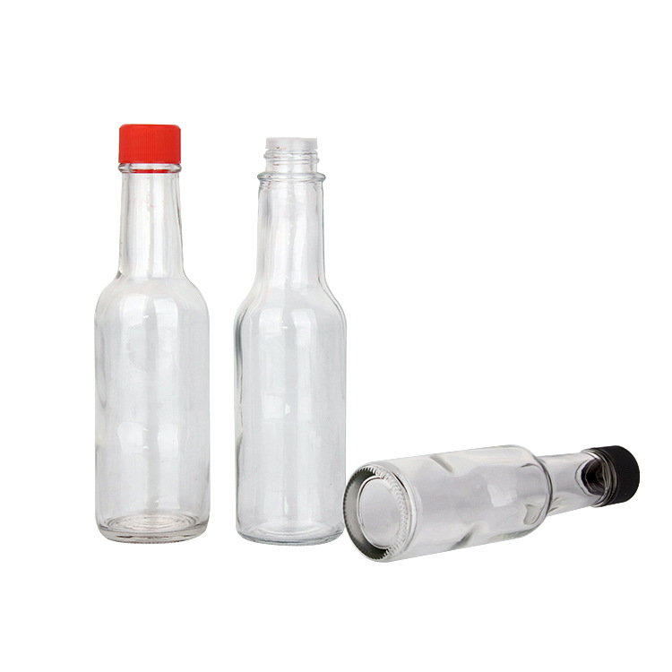 high quality empty chili hot sauce bottle glass cooking oil bottle with screw cap