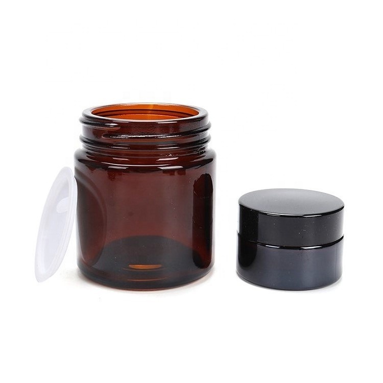 high quality empty face cream 250ml amber glass jar with lid