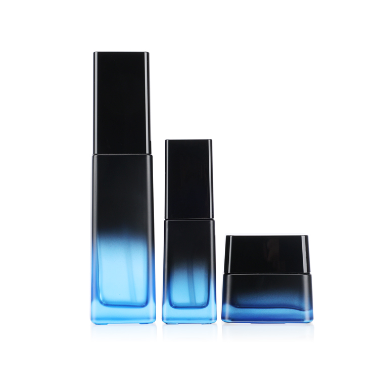 high quality empty liquid lotion 50g 40ml 110ml 125ml black gradient cosmetic pump bottle and cream jar