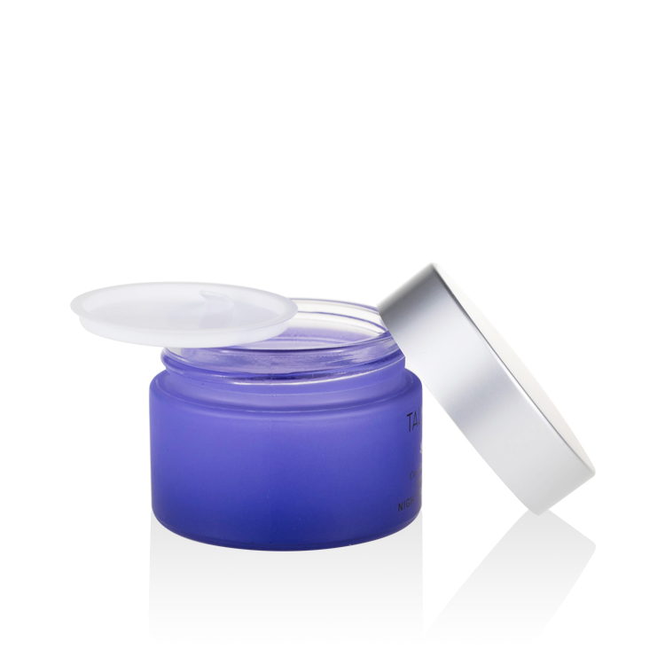 high quality empty skincare packaging cream jar 5ml 10ml 20ml 30ml 50ml 100ml 200ml gradient matte purple wide mouth glass jar