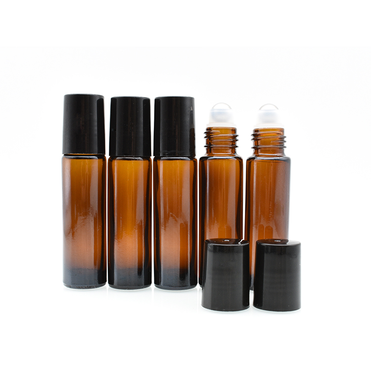 high quality essential oil perfume 5ml 8ml 10ml 10 ml clear blue amber glass roll on bottles with stainless steel roller ball