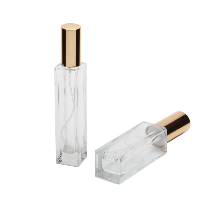 high quality facial spray bottle glass perfume bottle luxury 100ml clear empty square shaped glass spray perfume bottle