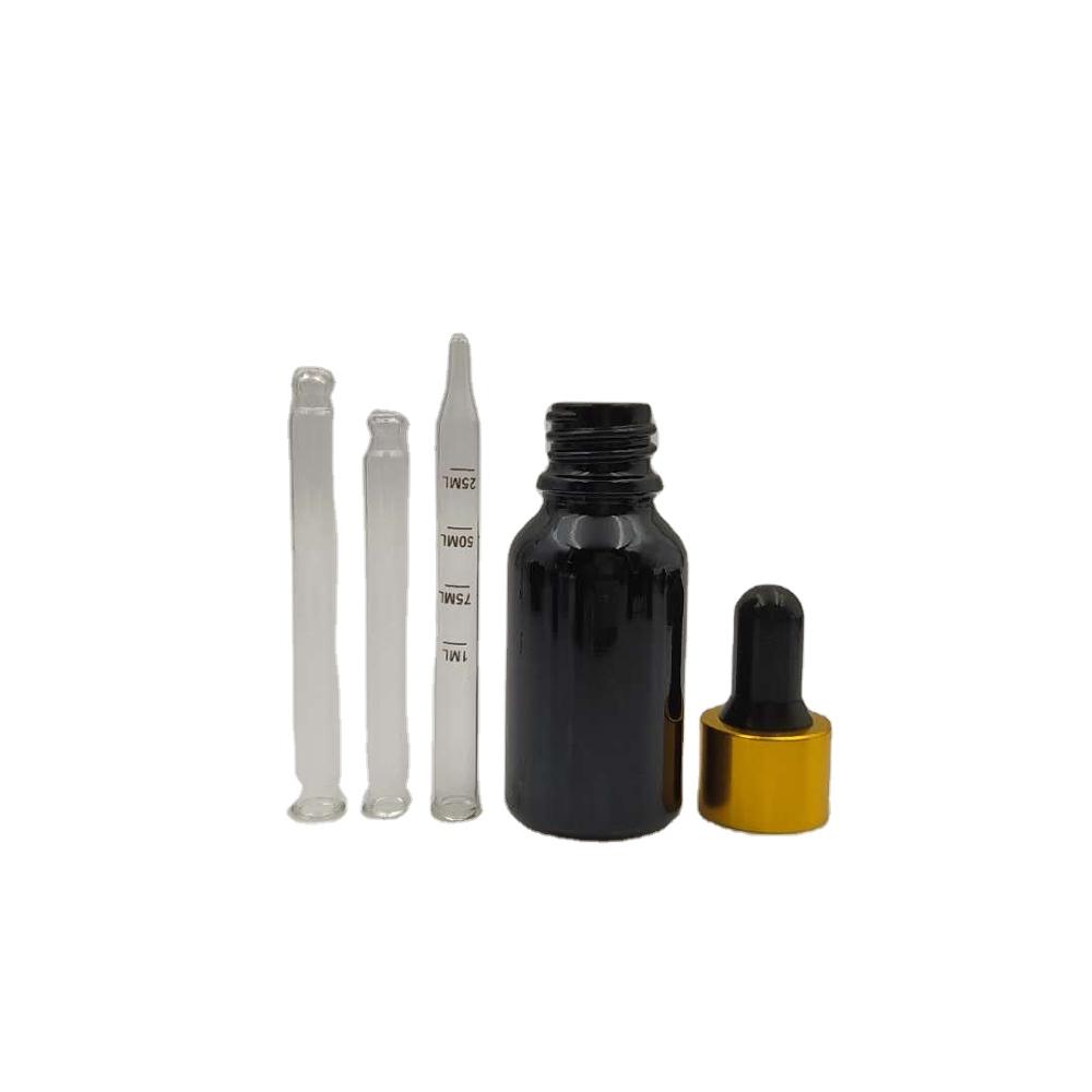 high quality fast delivery 5ml essential oil black glass dropper bottle