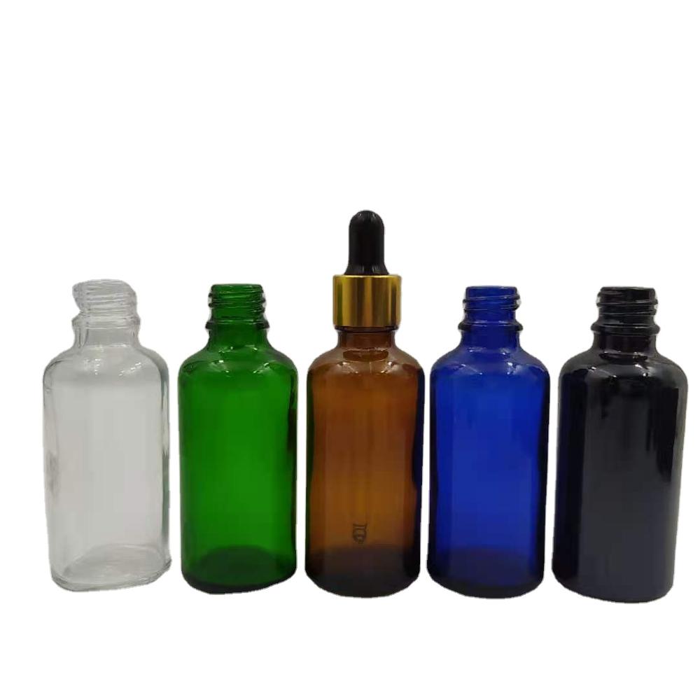 high quality free sample 50ml clear black amber blue green essential oil bottle