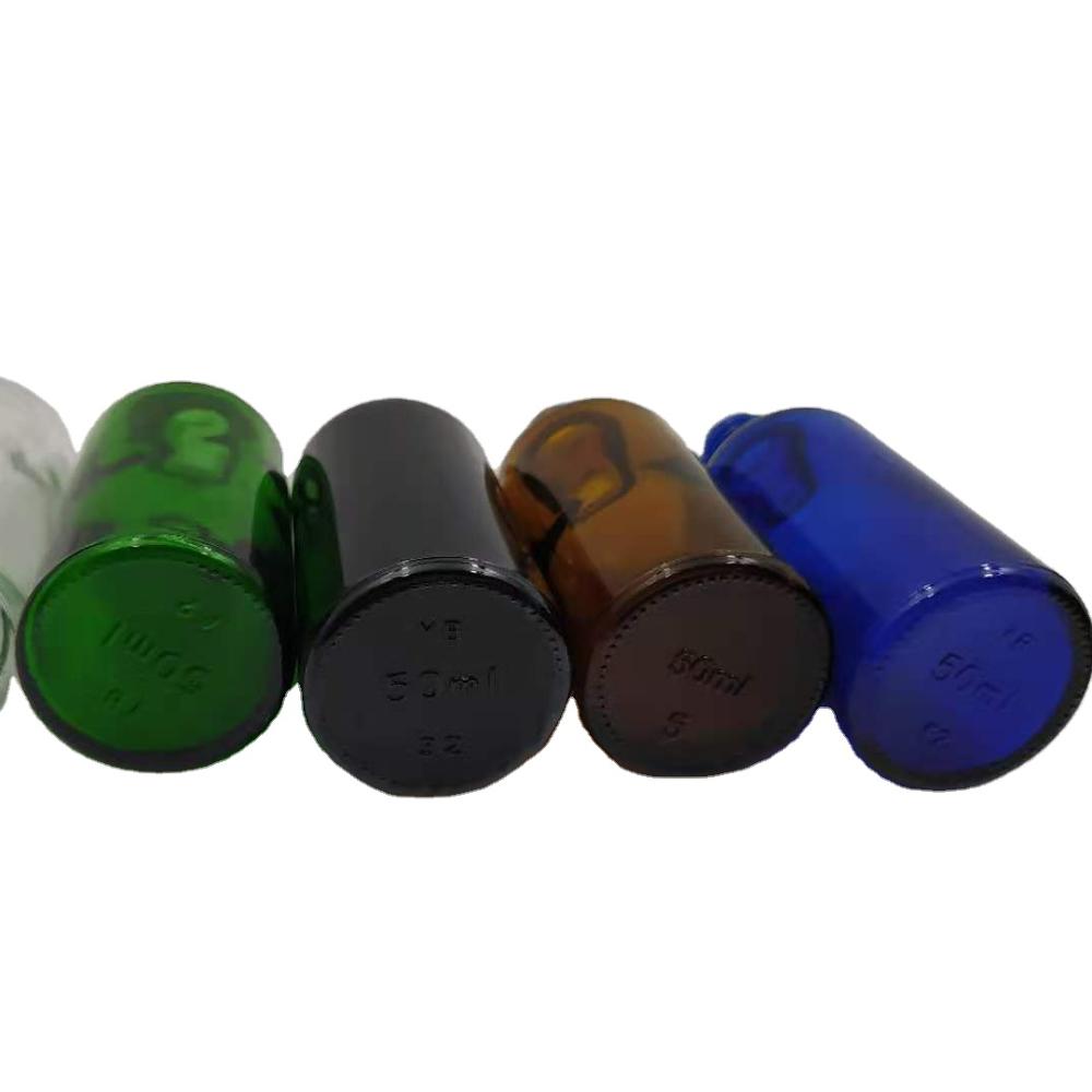 high quality free sample 50ml clear black amber blue green essential oil bottle
