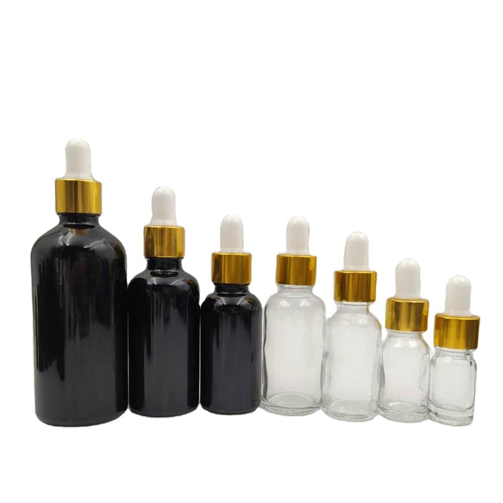 high quality free sample 50ml clear black amber blue green essential oil bottle