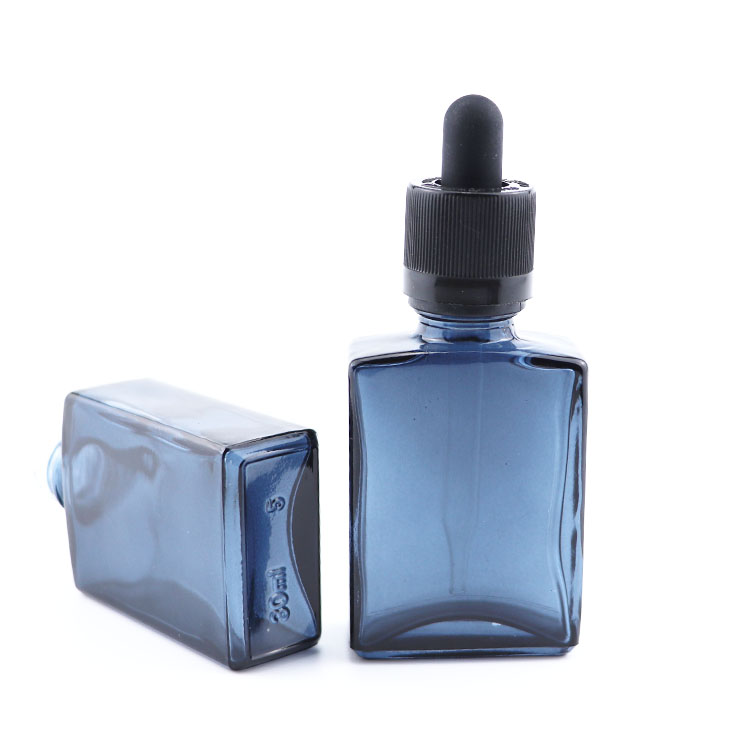 high quality glass Square dropper bottle 15ml 30ml 50ml 100ml rectangle dropper bottle custom color glass dropper bottle 1oz 2oz