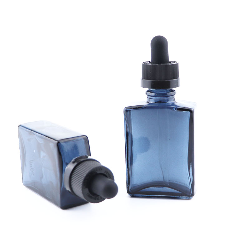 high quality glass Square dropper bottle 15ml 30ml 50ml 100ml rectangle dropper bottle custom color glass dropper bottle 1oz 2oz