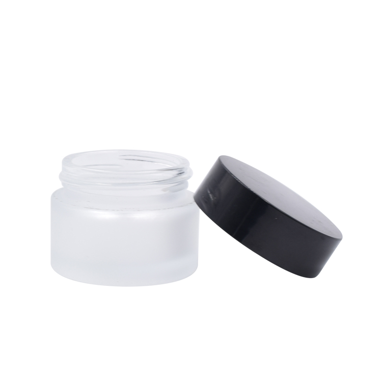 high quality glass jar package 15g 30g 50g empty cosmetic cream frosted glass jar with lid