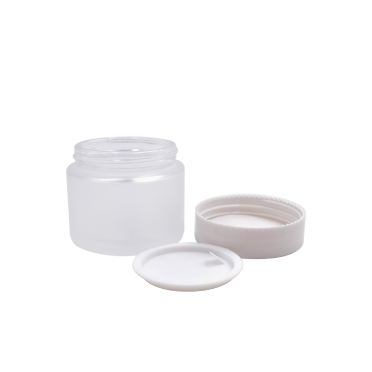 high quality glass jar packaging 15g 30g 50g empty cosmetic cream frosted glass jar with lid