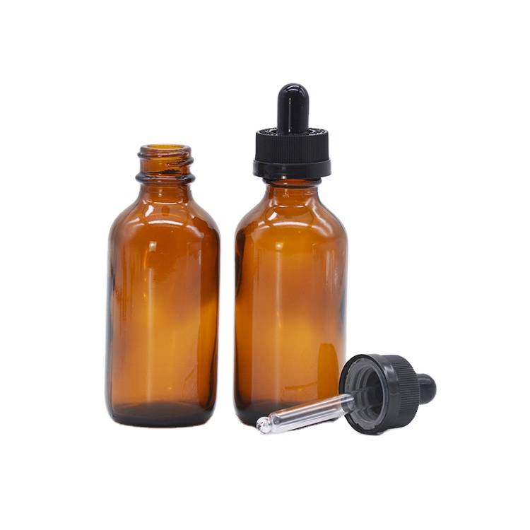 high quality low MOQ gold aluminum dropper cap with pipette for essential oil bottle boston dropper bottle