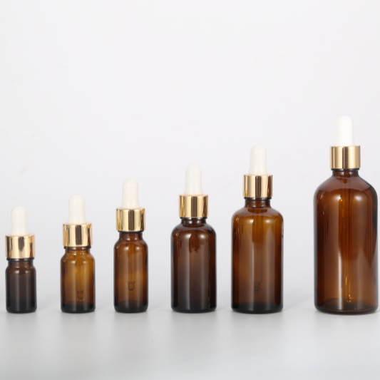 high quality low MOQ gold aluminum dropper cap with pipette for essential oil bottle boston dropper bottle