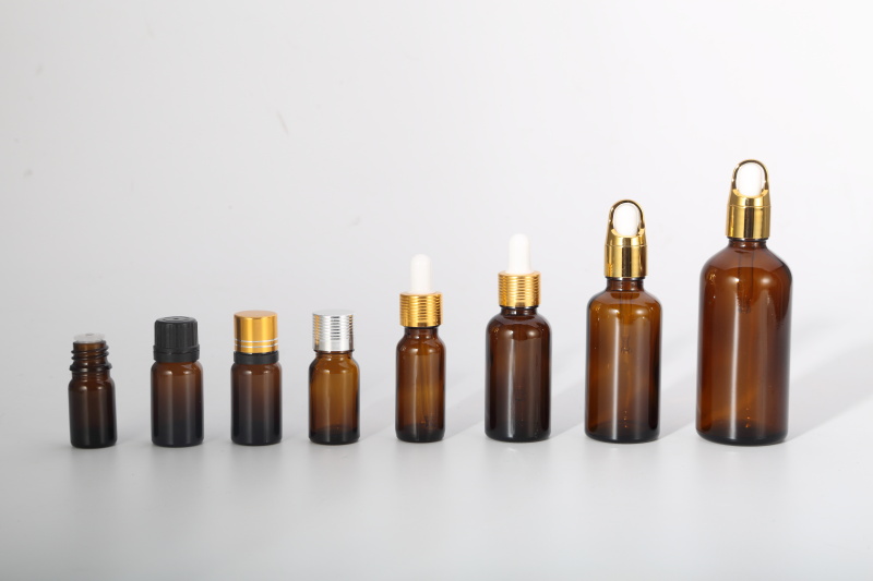 high quality low MOQ gold aluminum dropper cap with pipette for essential oil bottle boston dropper bottle