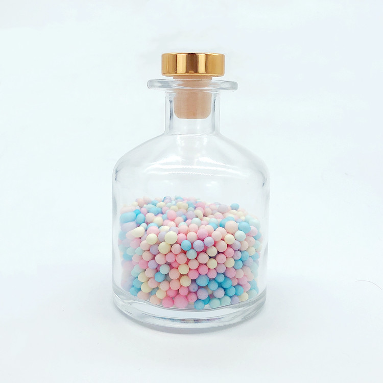 high quality luxury 250ml round aroma diffuser glass bottle with lid