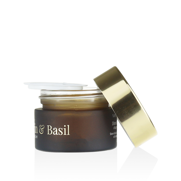 high quality luxury glass cosmetic jars 5ml 10ml 20ml 30ml 50ml 100ml 15g gold foil hot stamping amber frosted glass cream jar
